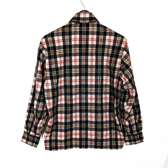 Men's Vintage TAHOE Wool Blend Plaid Flannel Shirt Tartan Check Stretch Western - Picture 3 of 5